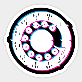 Glitched Out Rotary Phone Sticker
